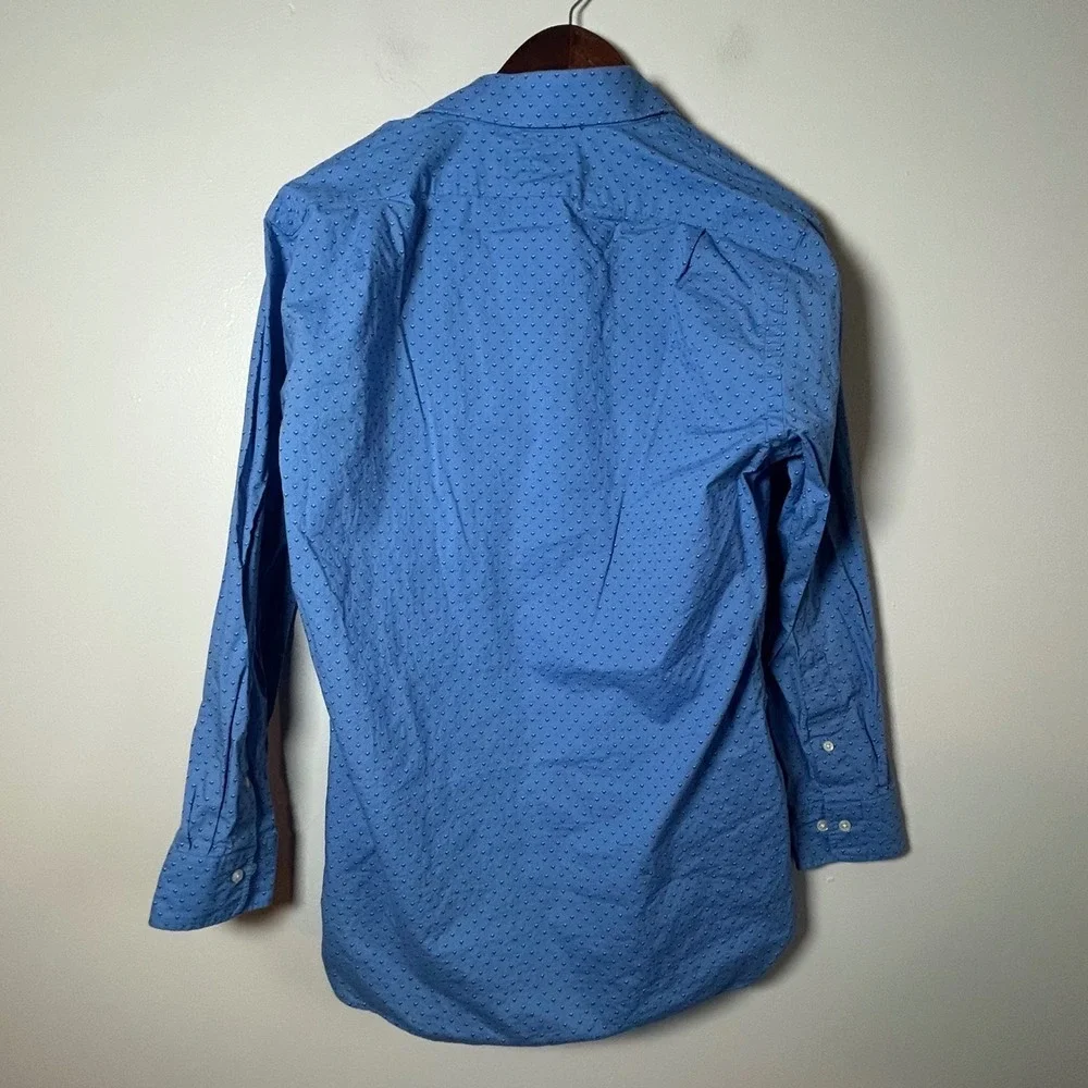 Polo Ralph Lauren Men's Blue Dotted Slim Fit Dress Shirt Size 16 32/33